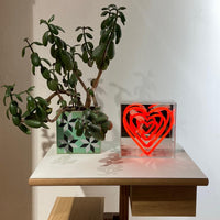 'Heart' Mini Glass Neon Sign - Locomocean Ltd