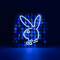 Playboy X Locomocean - Disco Bunny - Glass Neon Box Sign (Pre-Order) - Locomocean Ltd