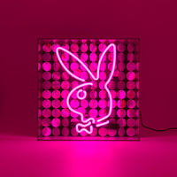 Playboy X Locomocean - Disco Bunny - Glass Neon Box Sign (Pre-Order) - Locomocean Ltd