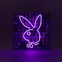 Playboy X Locomocean - Disco Bunny - Glass Neon Box Sign (Pre-Order) - Locomocean Ltd