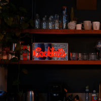 'Cocktails' Glass Neon Sign - Red - Locomocean Ltd