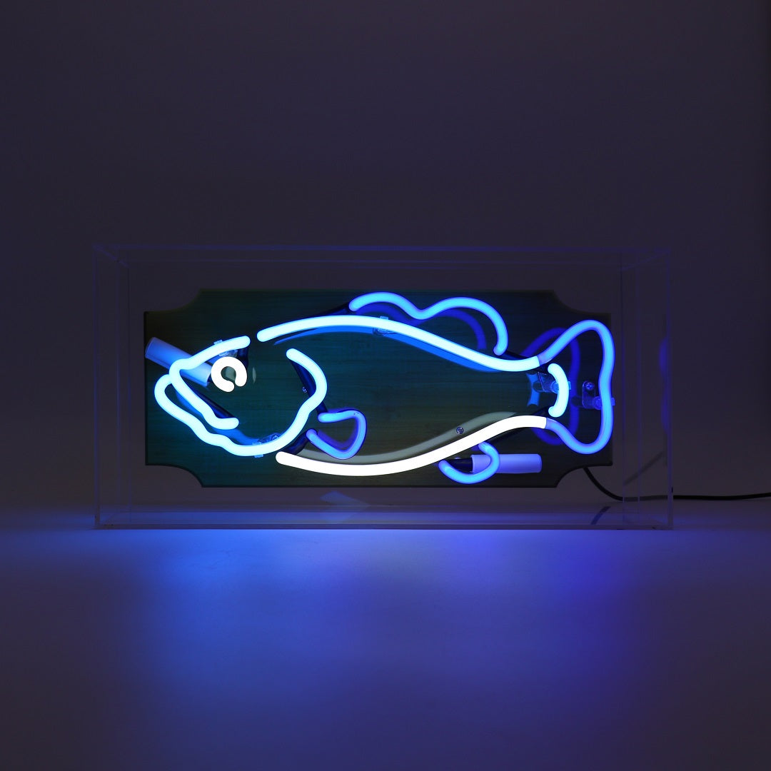 'Trophy Fish' Glass Neon Sign - Locomocean Ltd