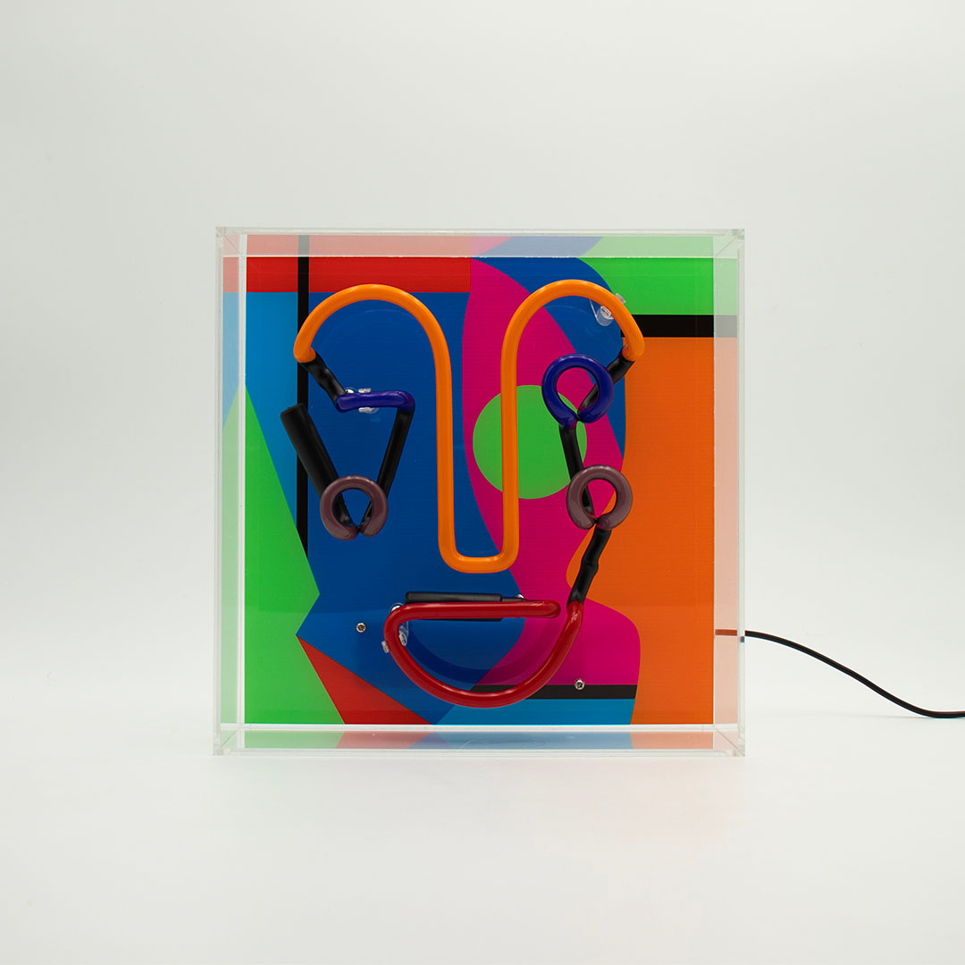 'Memphis Face' Neon Box Sign - Locomocean Ltd