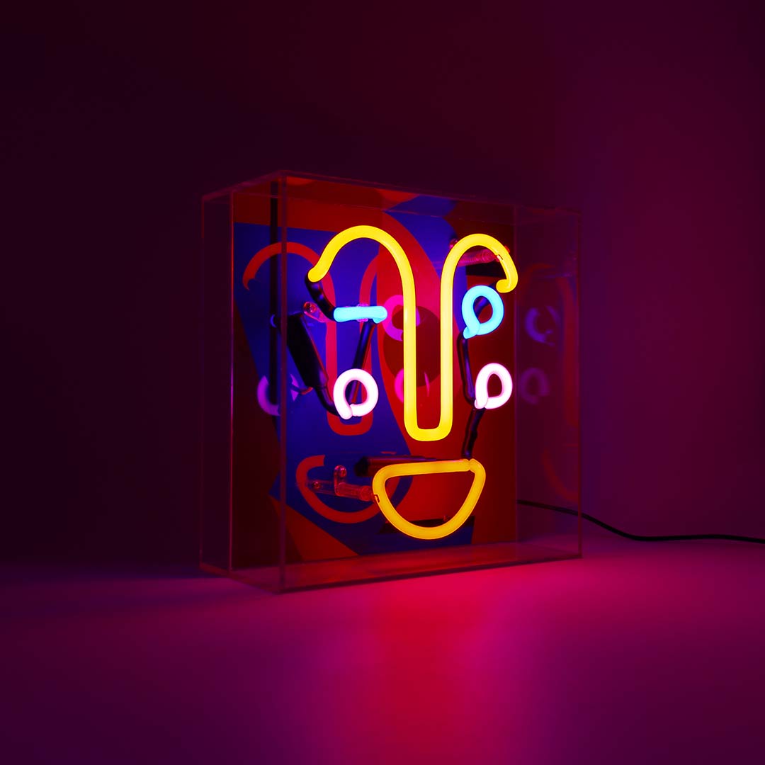 'Memphis Face' Neon Box Sign - Locomocean Ltd