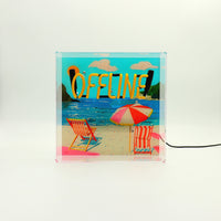 'Offline' Glass Neon Box Sign - Locomocean Ltd