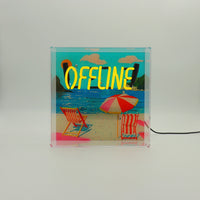 'Offline' Glass Neon Box Sign - Locomocean Ltd