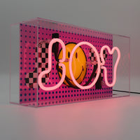 Joy Pink: The Original Smiley Acrylic Box Glass Neon