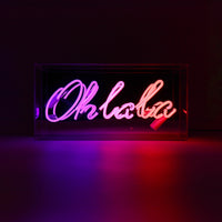 'Oh La La' Glass Neon Box Sign - Locomocean Ltd