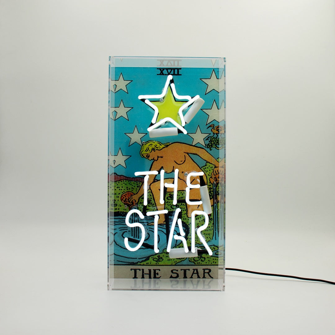 'The Star' Tarot Card Glass Neon Box Sign - Locomocean Ltd