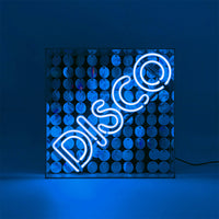 'Disco' Glass Neon Sign with Sequins - Locomocean Ltd