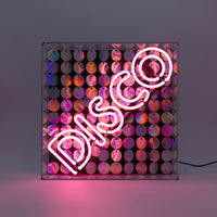 'Disco' Glass Neon Sign with Sequins - Locomocean Ltd