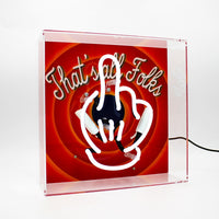'That's All Folks' Glass Neon Box Sign - Locomocean Ltd