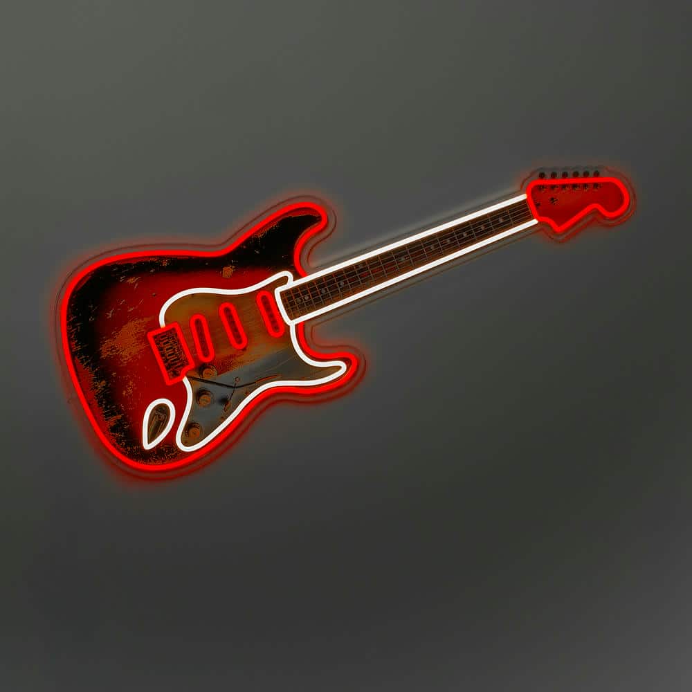'Electric Guitar' Neon LED Sign - Wall Mounted - Locomocean Ltd