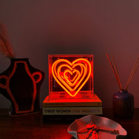 'Heart' Mini Glass Neon Sign - Locomocean Ltd