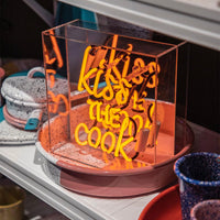 'Kiss the Cook' Glass neon Sign - Orange - Locomocean Ltd