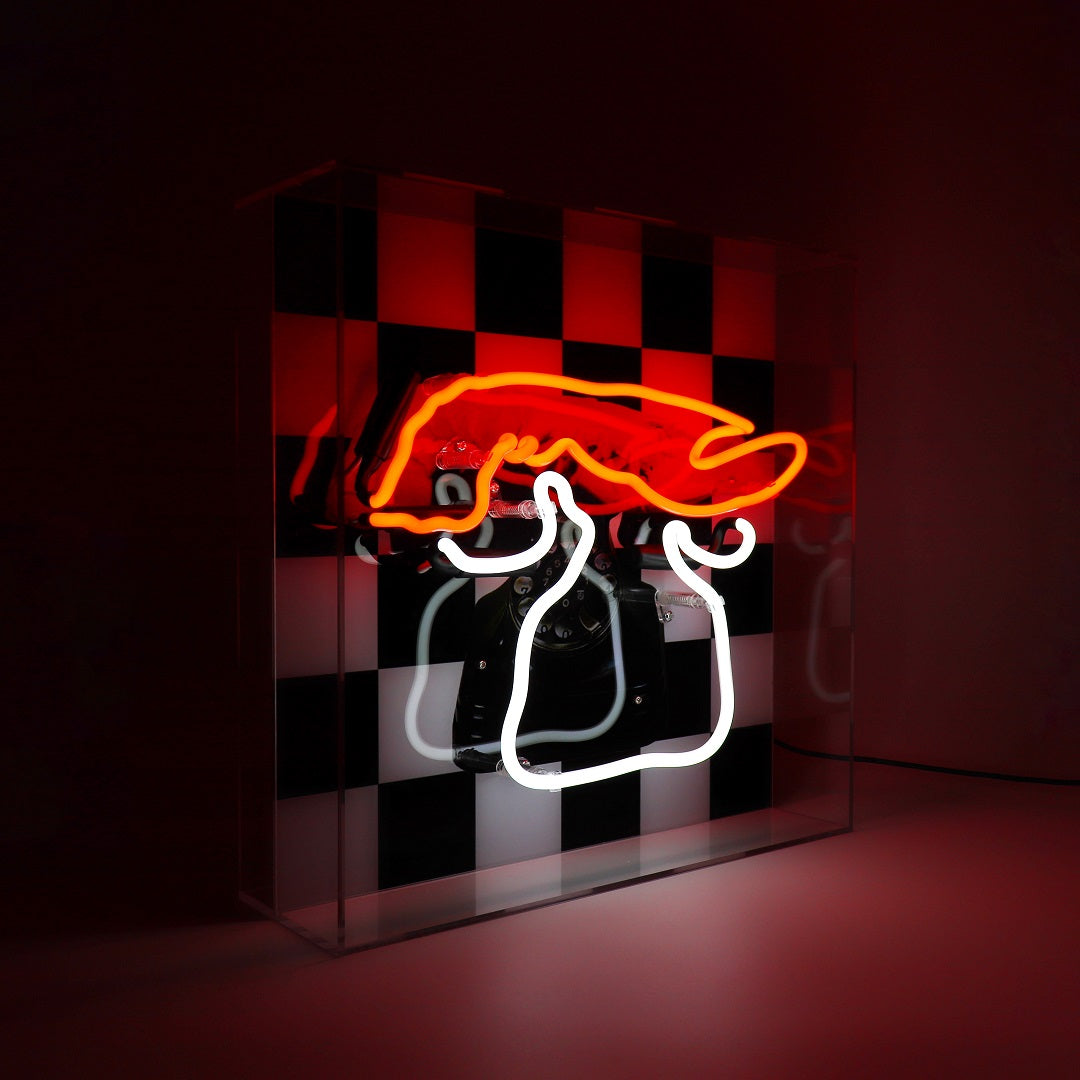 'Lobster Telephone' Glass Neon Box Sign - Locomocean Ltd