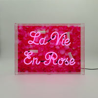 'La Vie En Rose' Glass Neon Box Sign - Locomocean Ltd