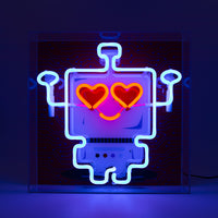 Robot Large Glass Neon Box Sign - Locomocean Ltd