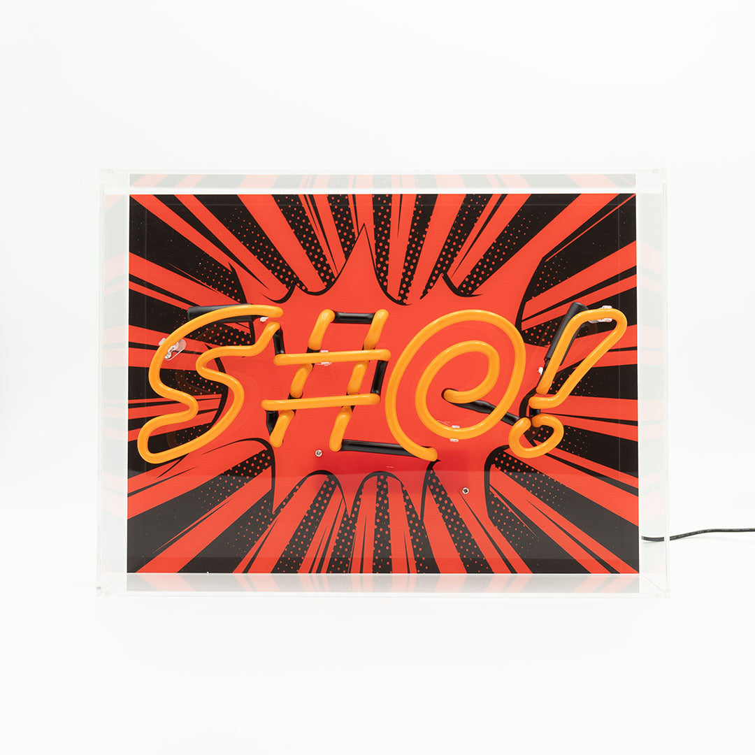 'S#@!' Large Glass Neon Box Sign - Locomocean Ltd