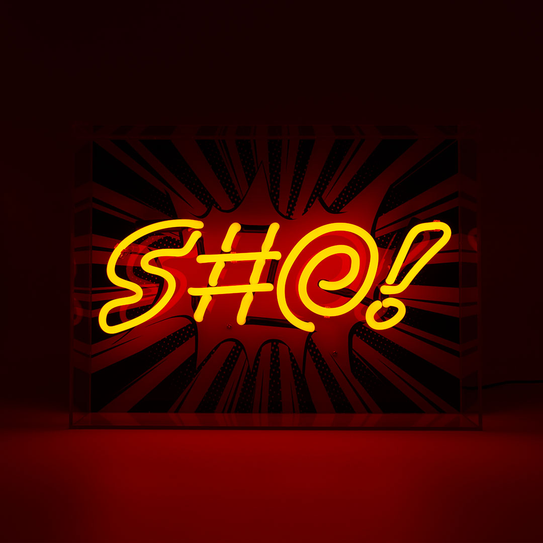 'S#@!' Large Glass Neon Box Sign - Locomocean Ltd