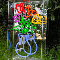 'Vase of Tulips' Glass Neon Sign - Locomocean Ltd