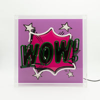 'WOW' Large Glass Neon Box Sign - Locomocean Ltd