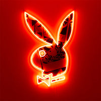 Playboy X Locomocean - Disco Bunny - Glass Neon Box Sign (Pre-Order) - Locomocean Ltd