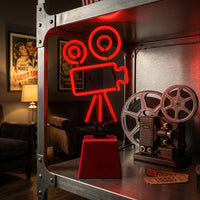 Movie Camera: Ceramic Base Glass Neon