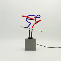 Neon 'Skiing' Red, Blue & White Sign - Locomocean Ltd