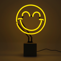 Happy: S.W.Smiley Concrete Base Glass Neon