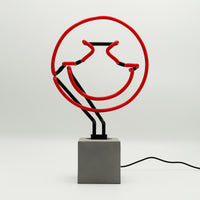 Giggle Red: S.W.Smiley Concrete Base Glass Neon