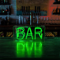 'Bar' Glass Neon Sign - GREEN - Locomocean Ltd