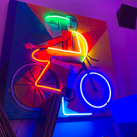 Abstract Cyclist - Wall Painting (LED Neon) - Locomocean Ltd