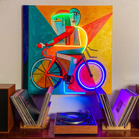 Abstract Cyclist - Wall Painting (LED Neon) - Locomocean Ltd