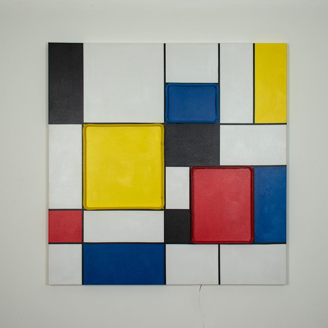 'Mondrian' Inspired - Wall Painting (LED Neon) - Locomocean Ltd