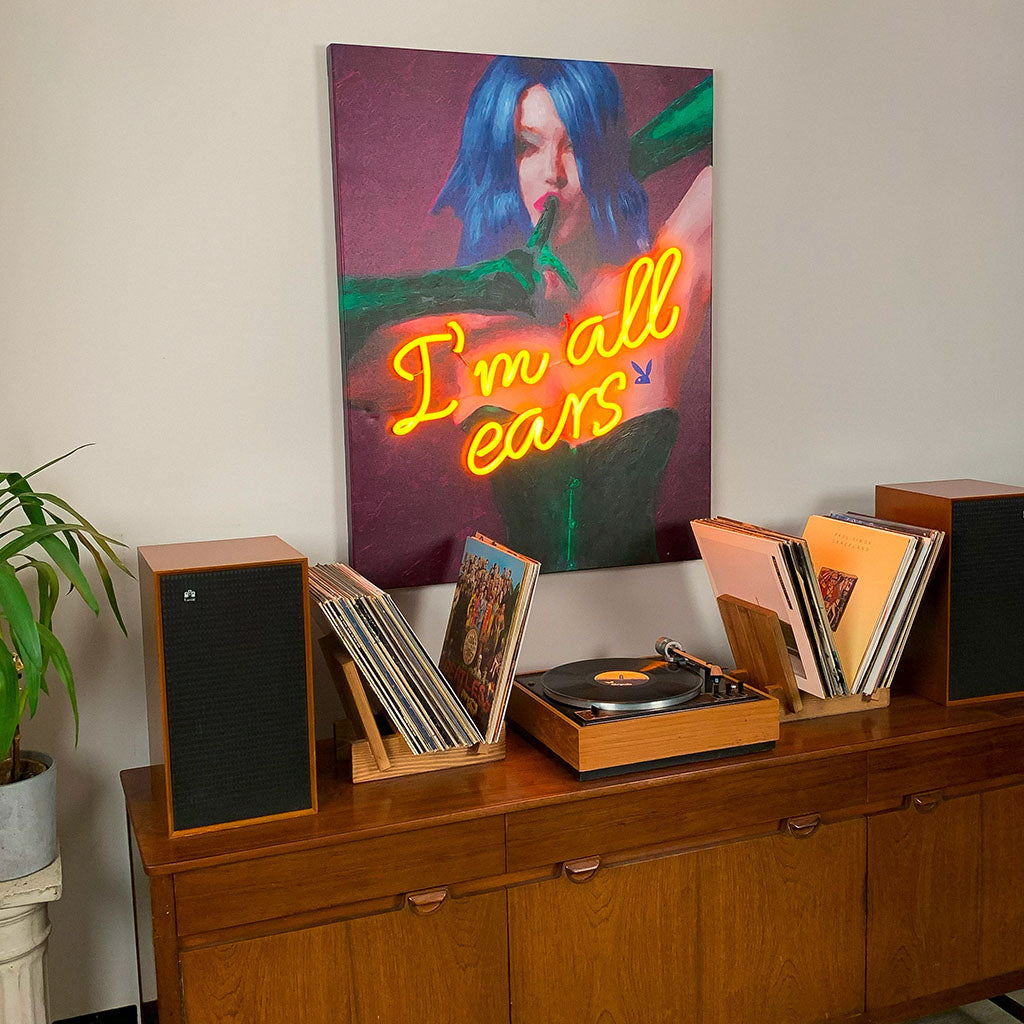 Playboy X Locomocean - I'm All Ears - LED Neon Painting - Locomocean Ltd