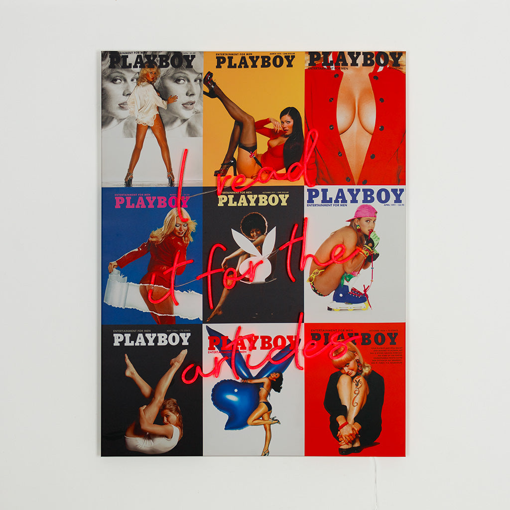 Playboy X Locomocean - 'I Read It For The Articles' - Cover Collage (LED Neon) - Locomocean Ltd