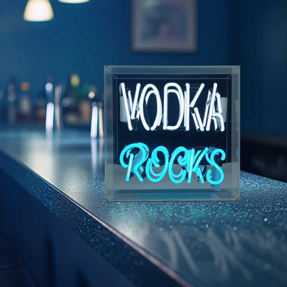 'Vodka Rocks' Glass neon Sign - Locomocean Ltd