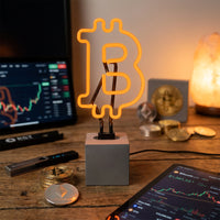 Bitcoin: Concrete Base Glass Neon