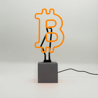Bitcoin: Concrete Base Glass Neon