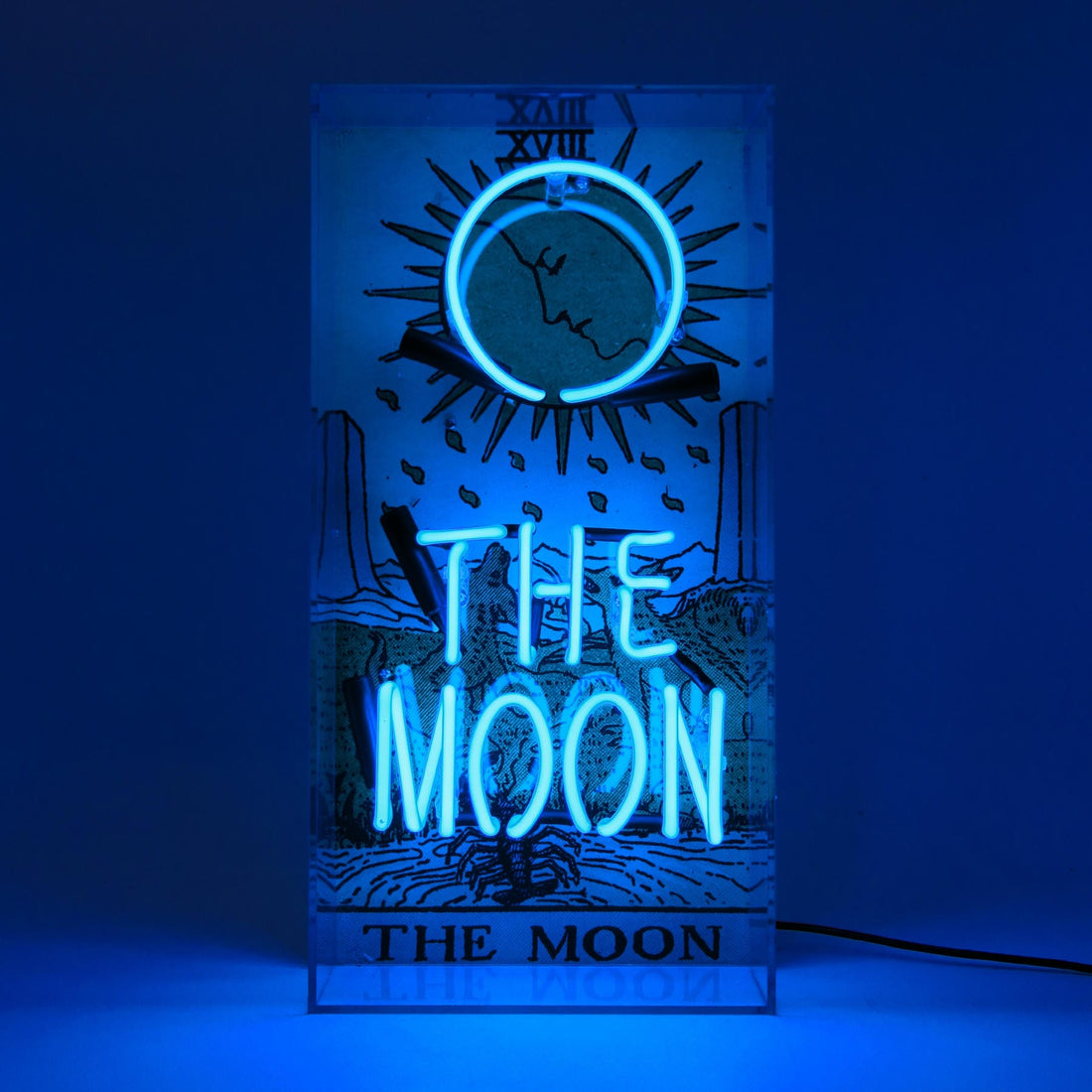 'The Moon' Tarot Glass Neon Box Sign - Locomocean Ltd