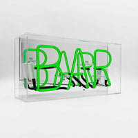 'Bar' Glass Neon Sign - GREEN - Locomocean Ltd