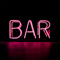 'Bar' Glass Neon Sign - PINK - Locomocean Ltd