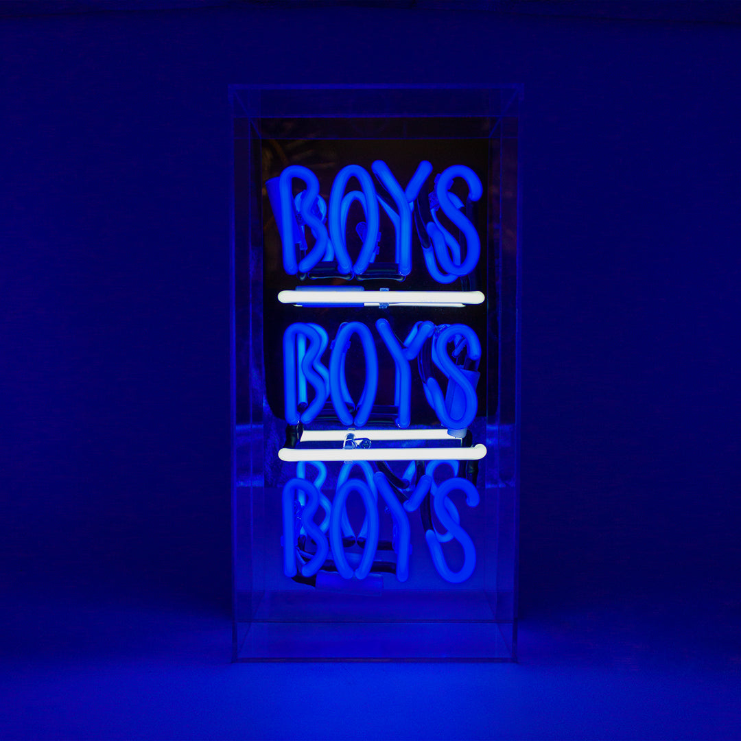 'Boys Boys Boys' Glass Neon Sign - Locomocean Ltd