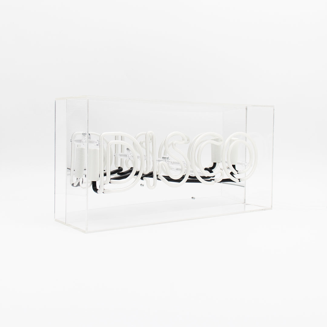 'Disco' Glass Neon Sign - Blue - Locomocean Ltd