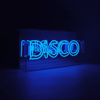 'Disco' Glass Neon Sign - Blue - Locomocean Ltd