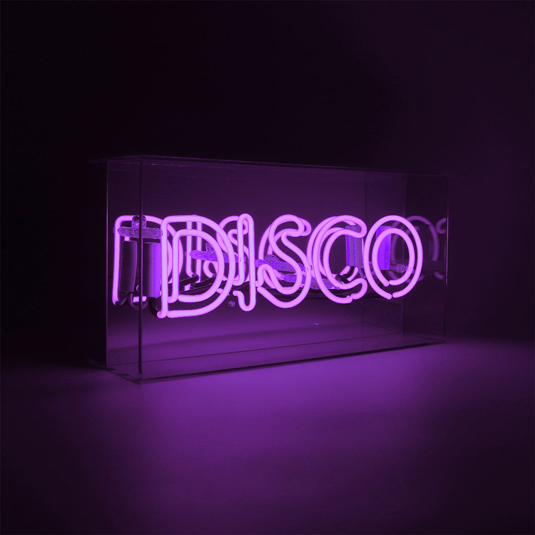 Purple 'Disco' Acrylic Box Neon Light - Locomocean Ltd