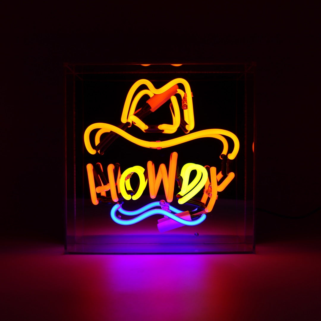 'Howdy' Glass Neon Sign - Locomocean Ltd