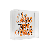 'Kiss the Cook' Glass neon Sign - Orange - Locomocean Ltd