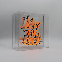 'Kiss the Cook' Glass neon Sign - Orange - Locomocean Ltd